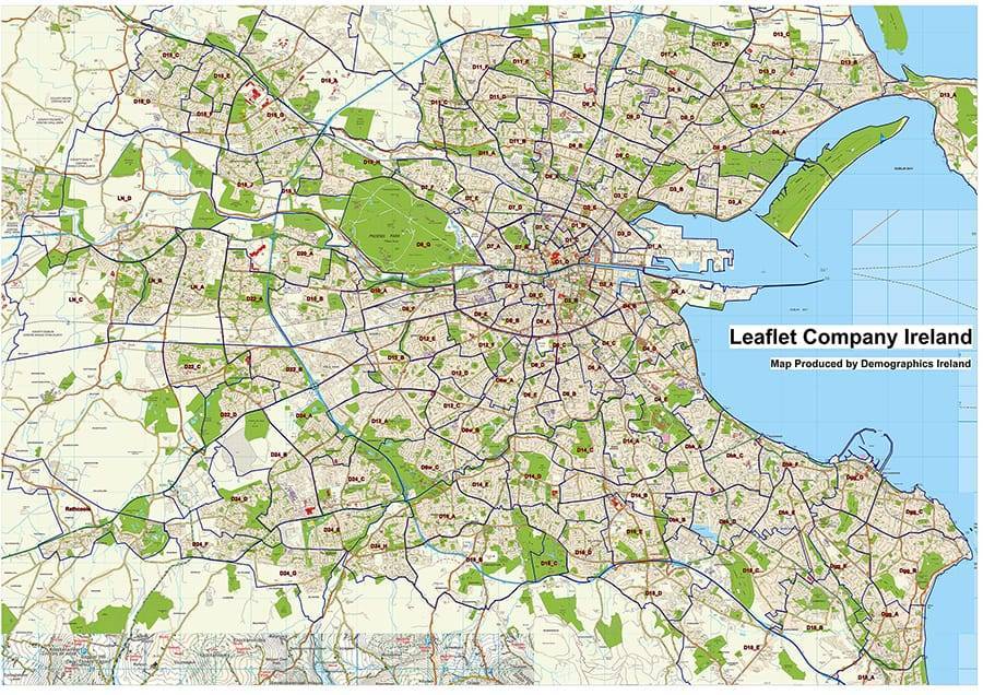 Map Of Dublin Areas Leaflet Distribution Dublin - Leaflet Company Ireland